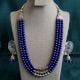 Handcrafted Blue Glass Bead Alloy Necklace